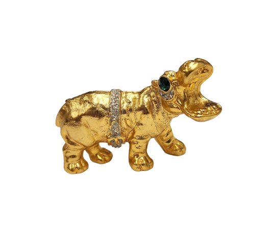Gold Hippo Pin