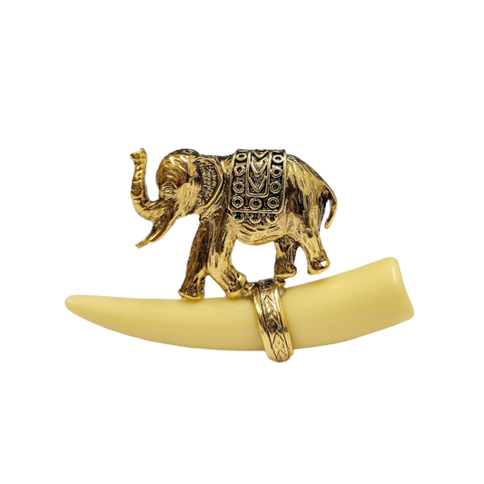 Elephant with Ivory Tusk Pin