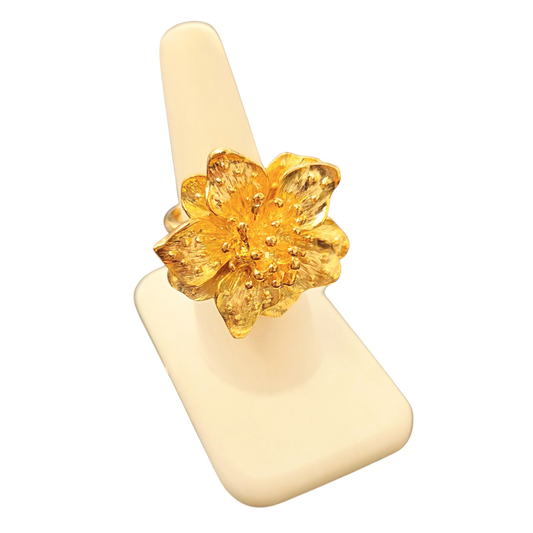 Satin Gold Flower Ring
