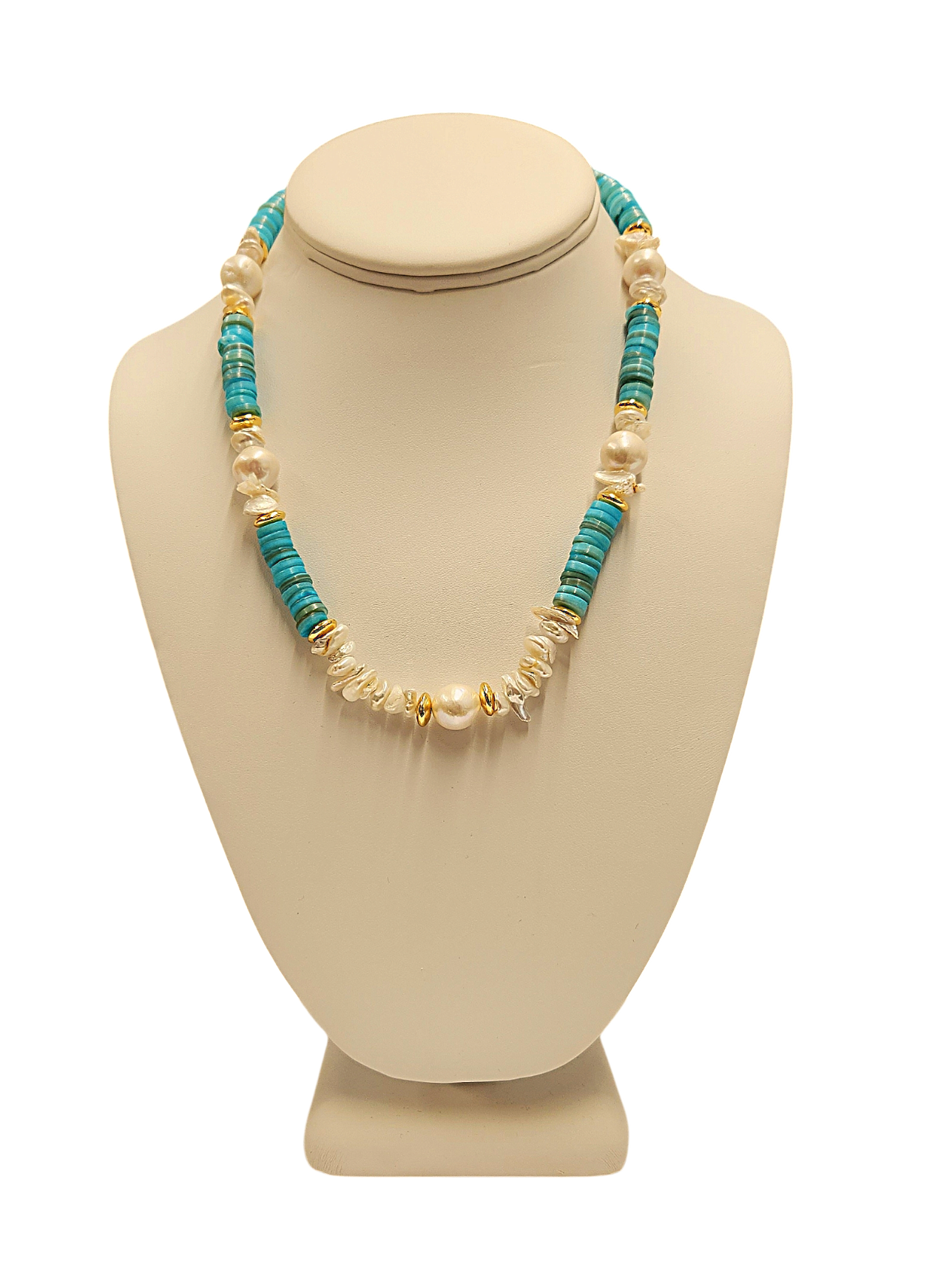 Single Row Turquoise Pearl Necklace