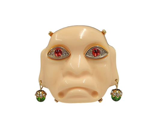 Angelskin Olmec Man Head Pin/Pendant