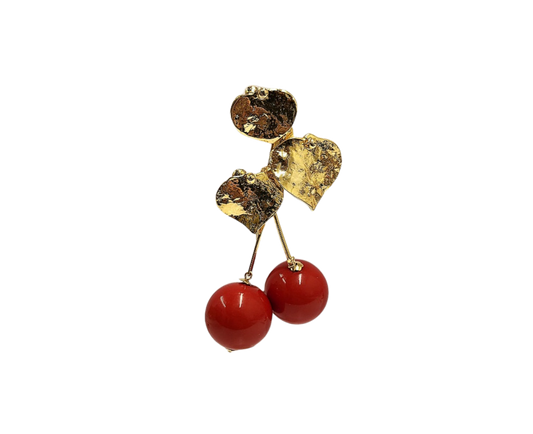 2 1/2" Gold Branch in with Leaves & 2 cherries