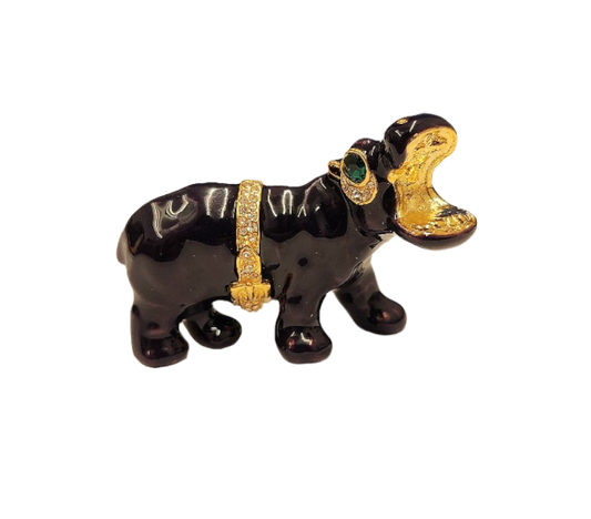 Dark Purple Enamel Hippo Pin