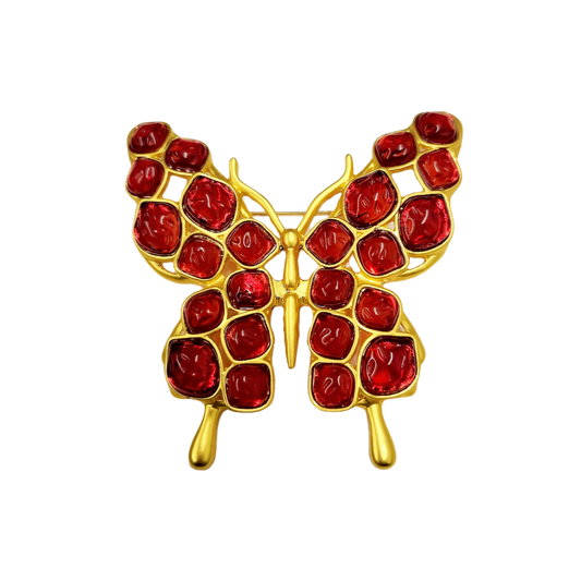 Ruby Butterfly Pin