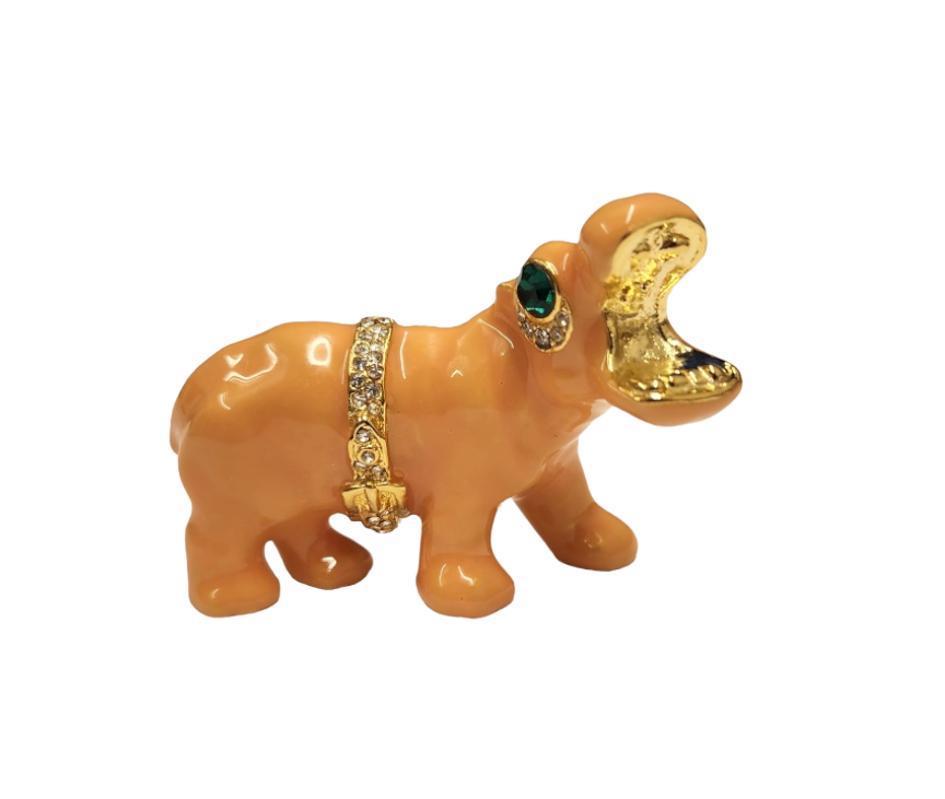 Coral Enamel Hippo Pin