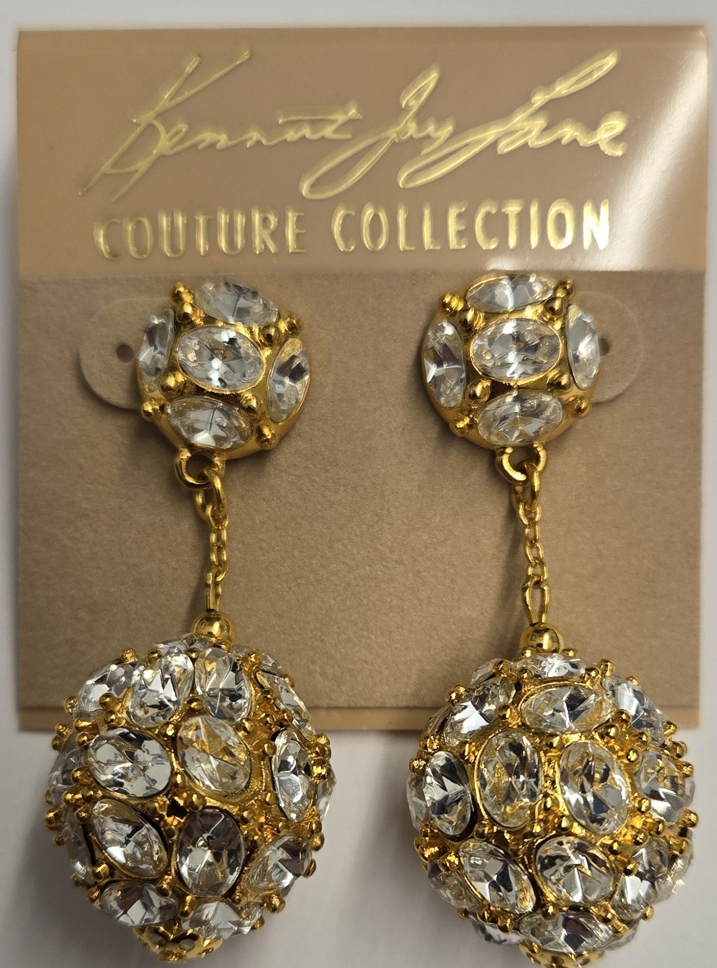 Gold Ball Drop Pierced Earring