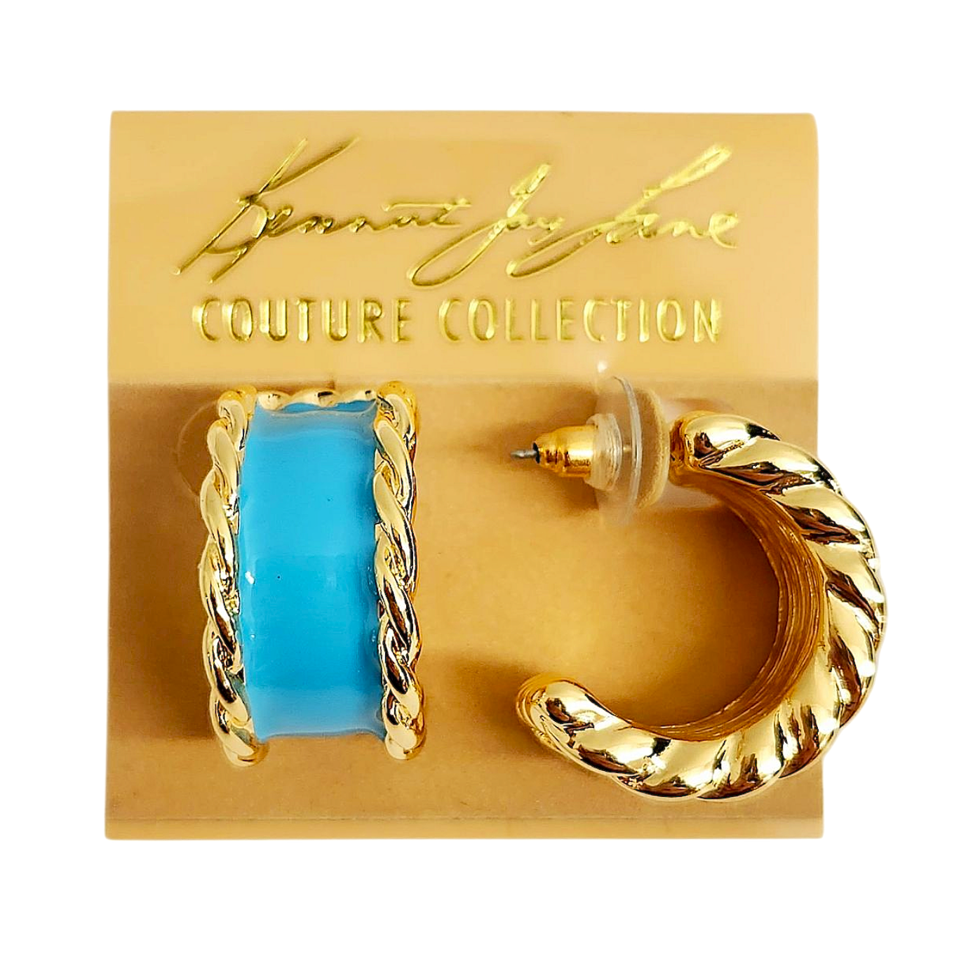 Turquoise Enamel Hoop Earring