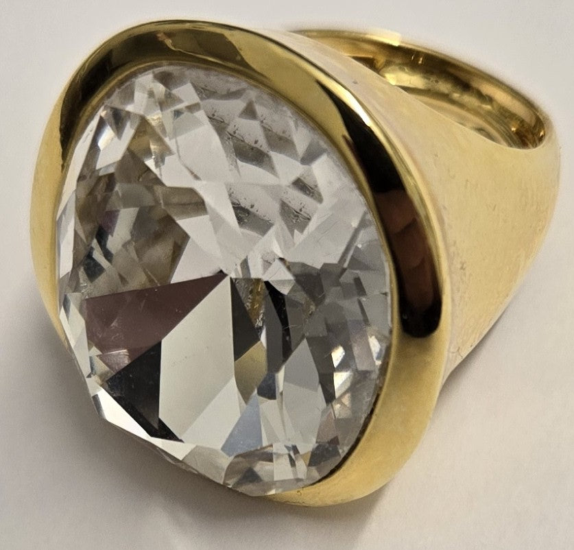 Polished Gold Crystal Center Headlight Ring