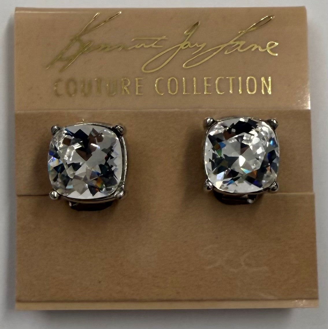 Silver Crystal Stone Earring 12MM Clip