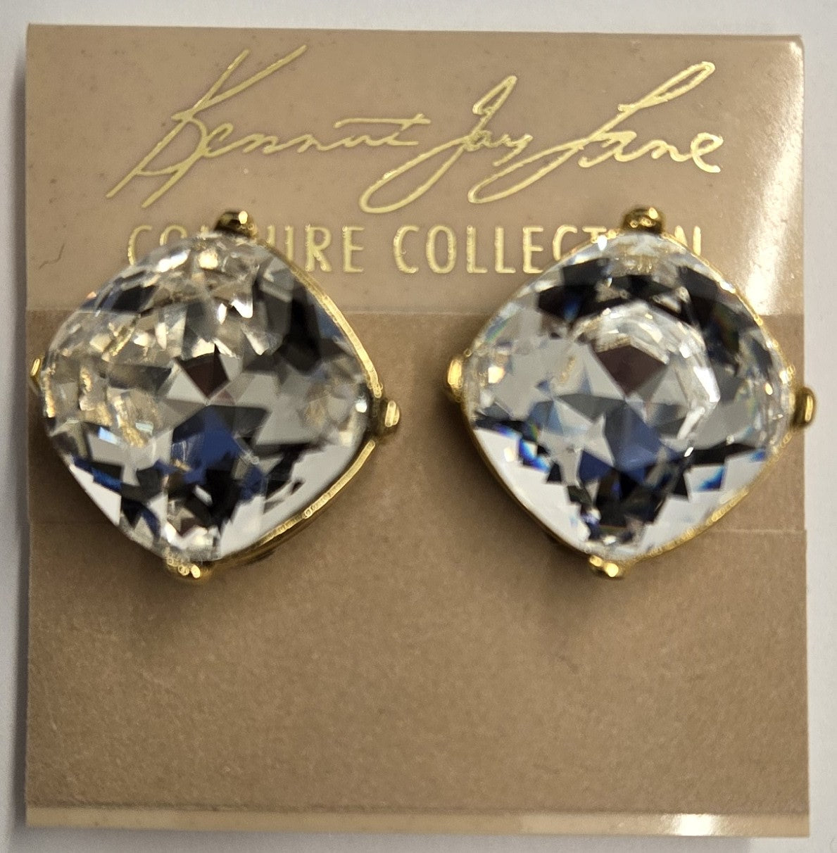 Gold Crystal Stone Earring 18MM Clip