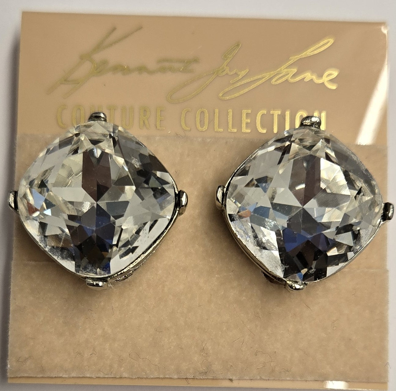Silver Crystal Stone Earring 18MM Clip