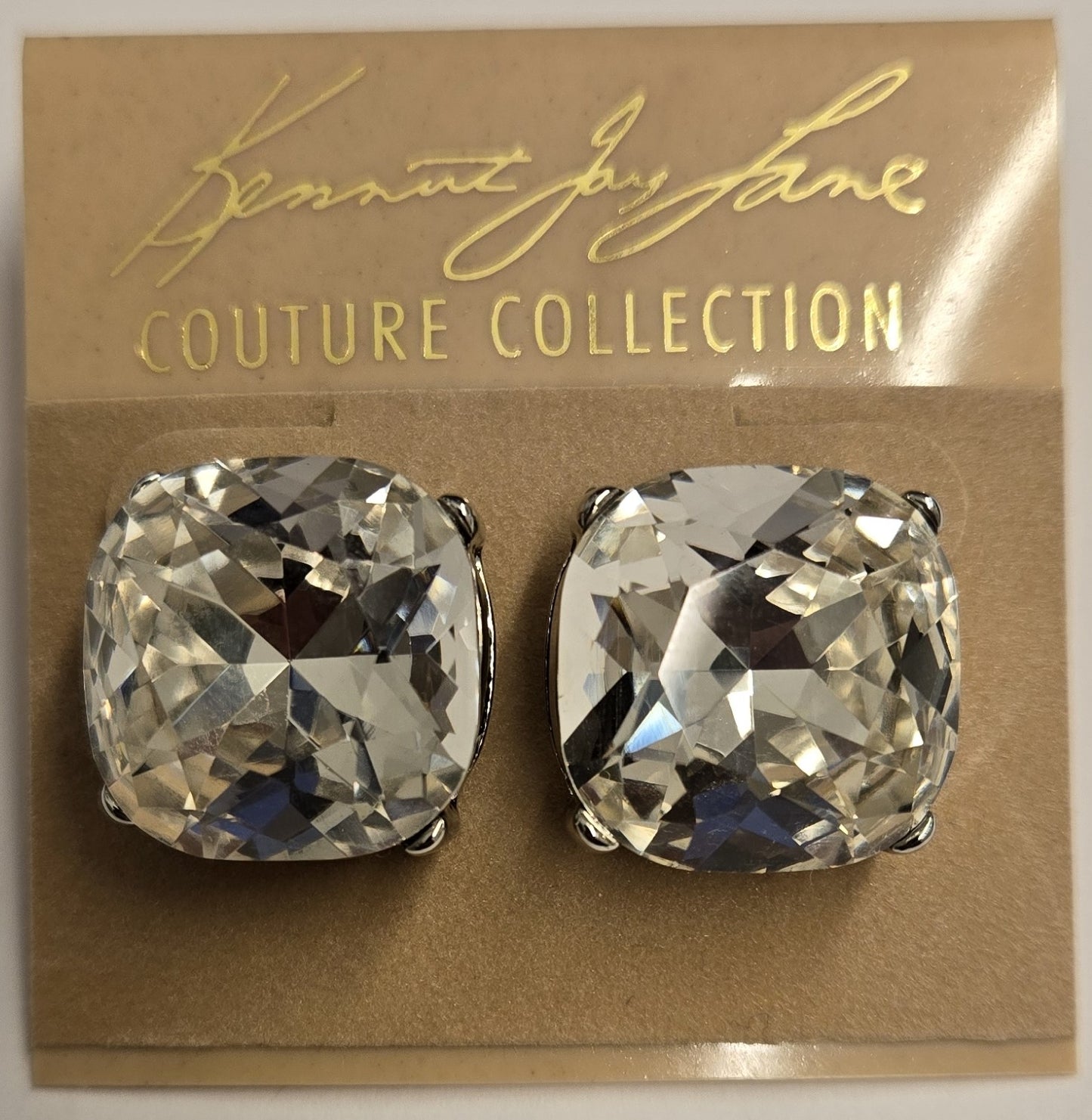 Silver Crystal Stone Earring 18MM Pierced