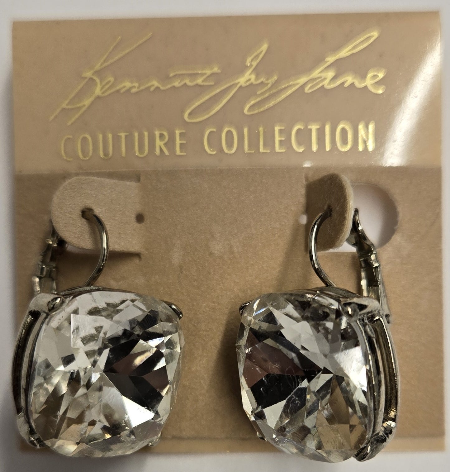 Silver Crystal Headlight Eurowire Earring 18MM