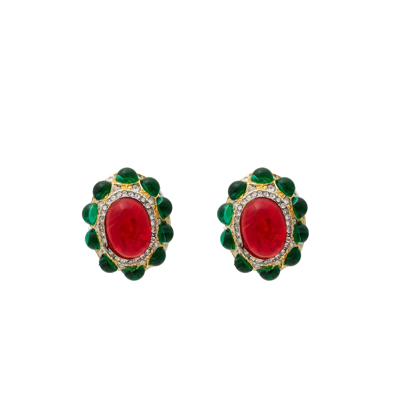 Flaw Emerald & Flaw Ruby Earring