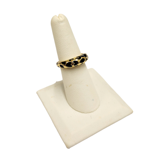 Gold with Black Spots Ring