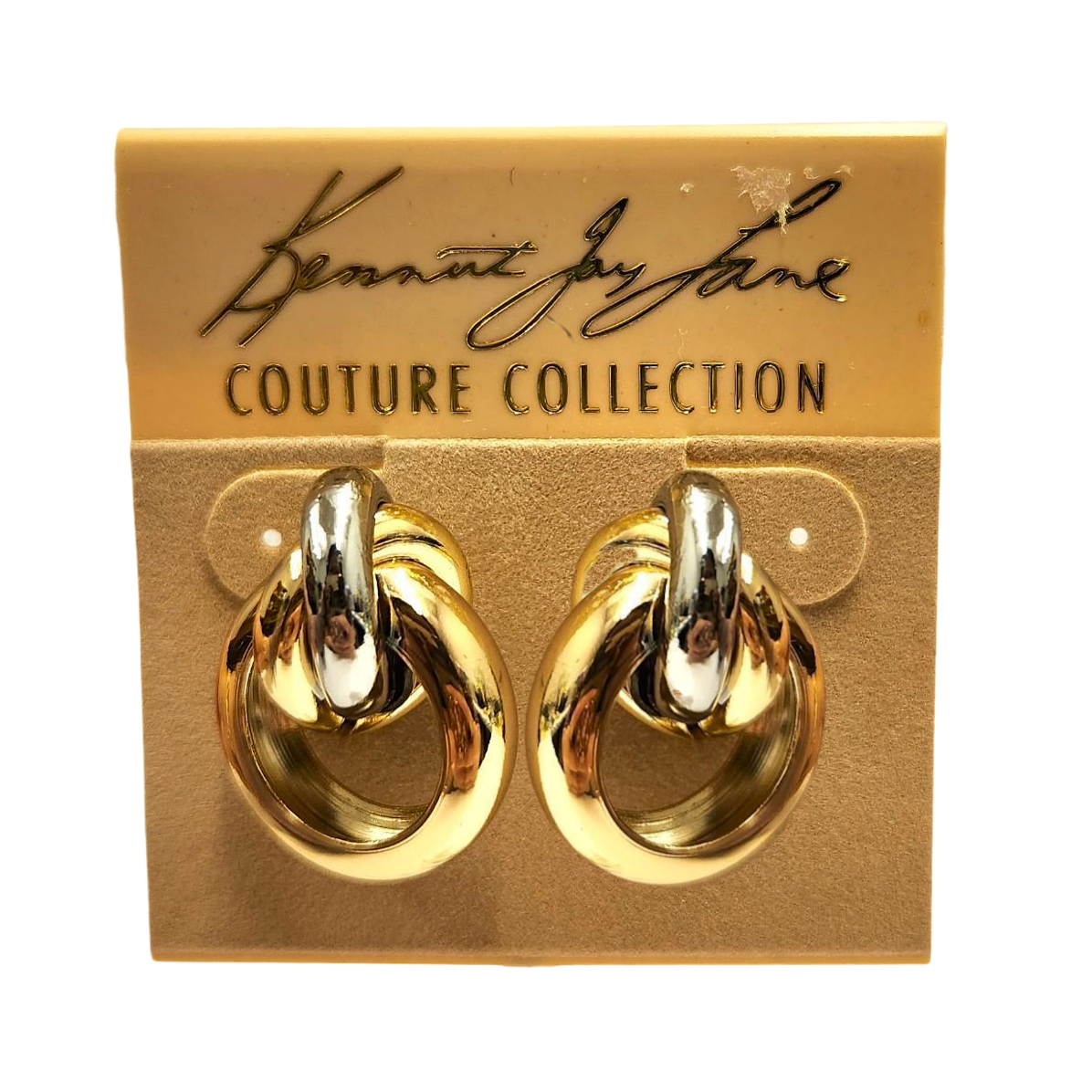 Gold and Silver Knot Hoop Earring