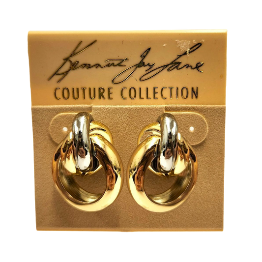 Gold and Silver Knot Hoop Earring