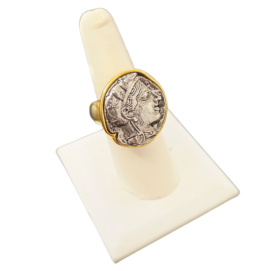 Gold Antique Silver Coin Ring
