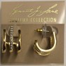 3 Row Pierced Gold Huggie Earring with Center Pearls
