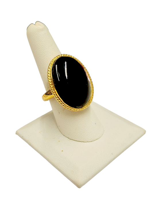 Black Center Oval Ring