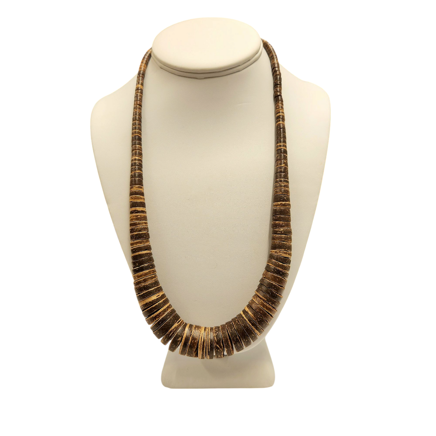 Disc Brown Wood Necklace