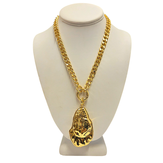 Gold Oyster Pendant Necklace