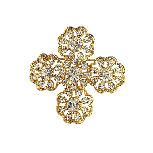 Crystal Flower Pin