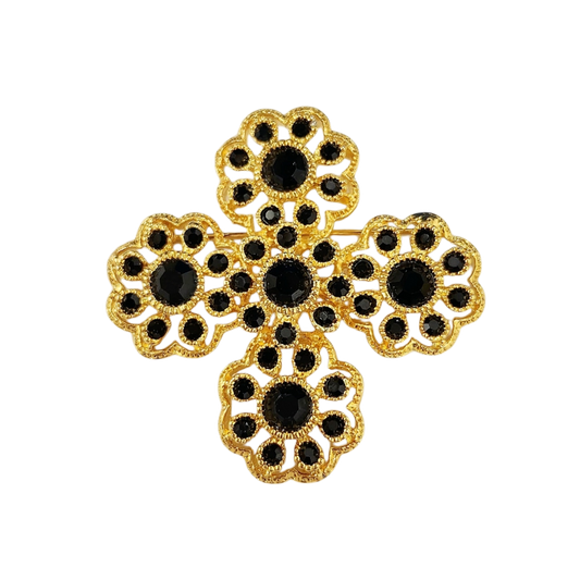 Jet Flower Pin