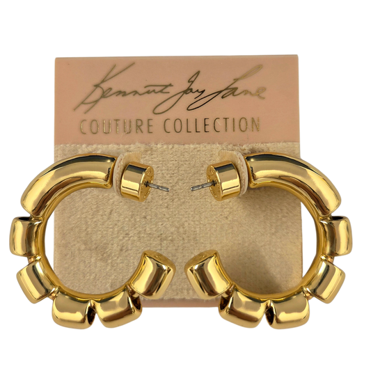 Polished Gold Tube hoop Earring
