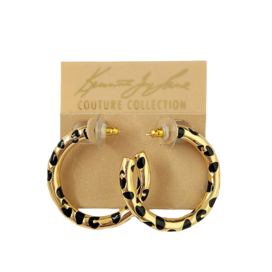 Black Spots Hoop Earring
