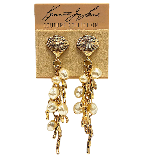 Pearl & Gold Branches Earring