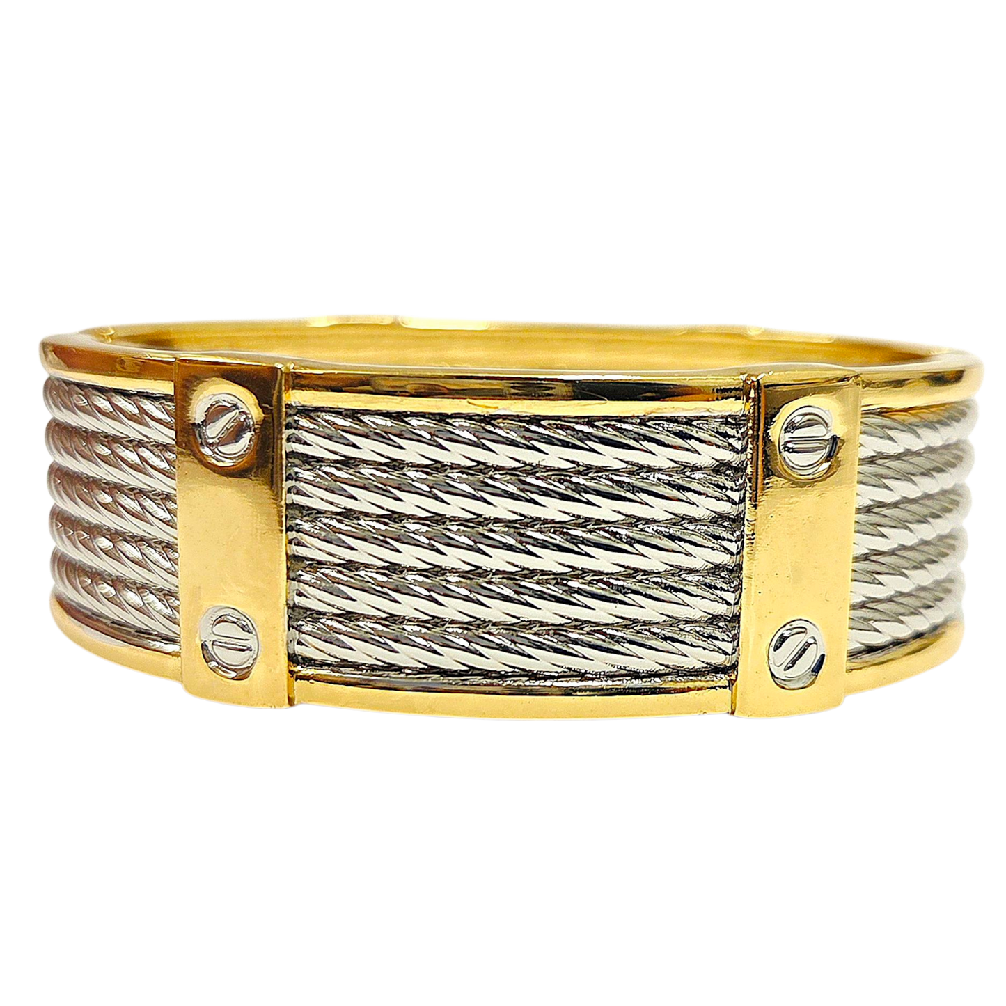 Gold Trim with Silver Wire Bracelet