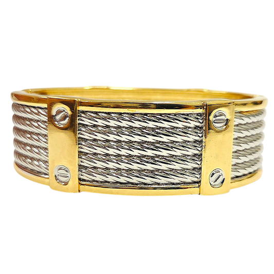 Gold Trim with Silver Wire Bracelet
