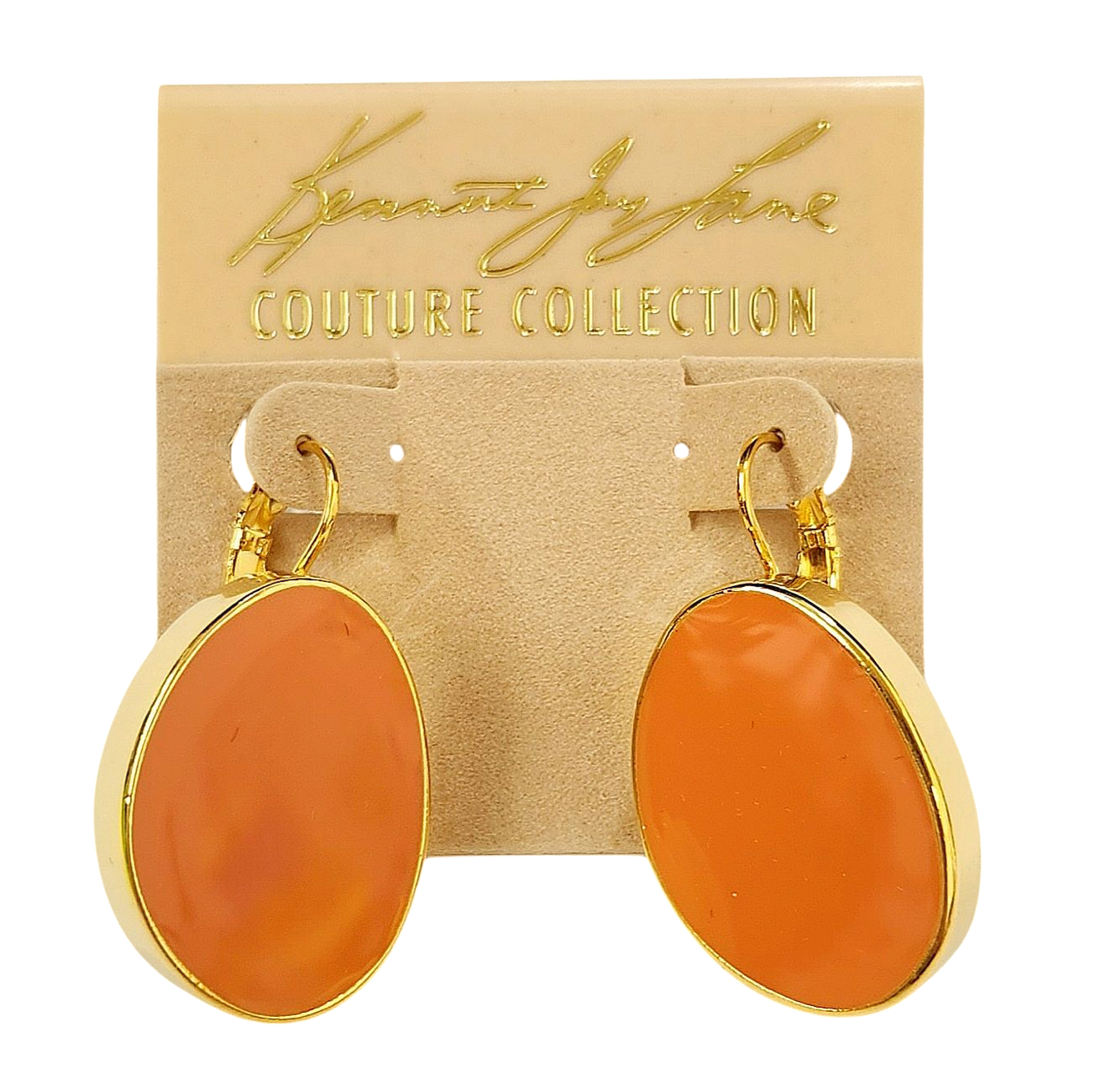 Coral Enamel Earring