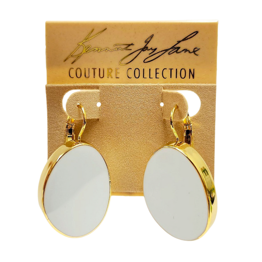 White Enamel Earring