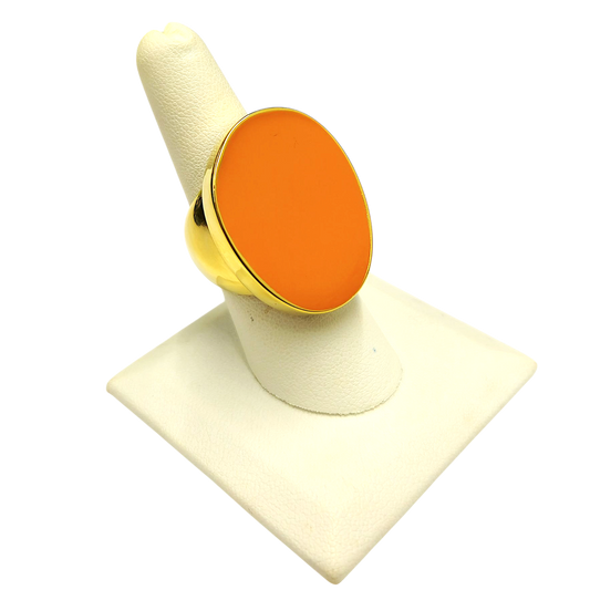 Coral Enamel Ring