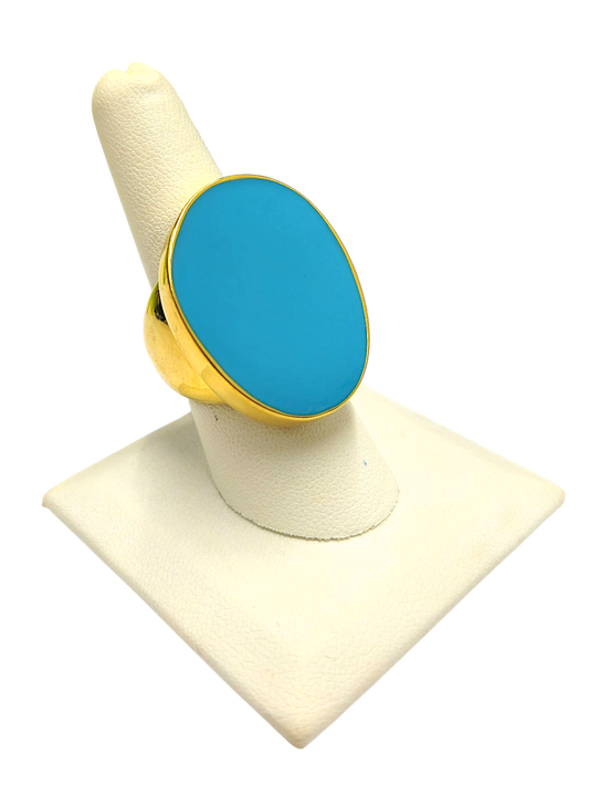 Turquoise Enamel Ring