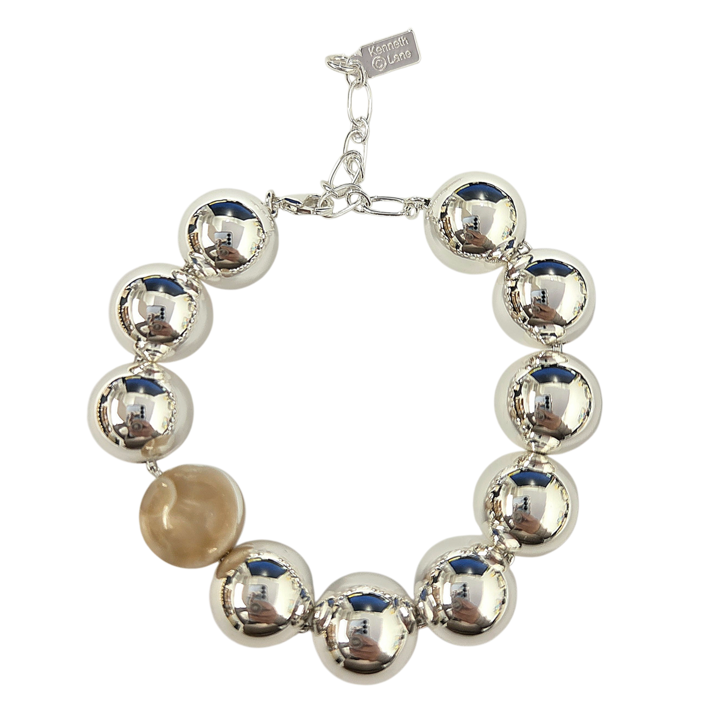 Polished Silver Agate Bracelet