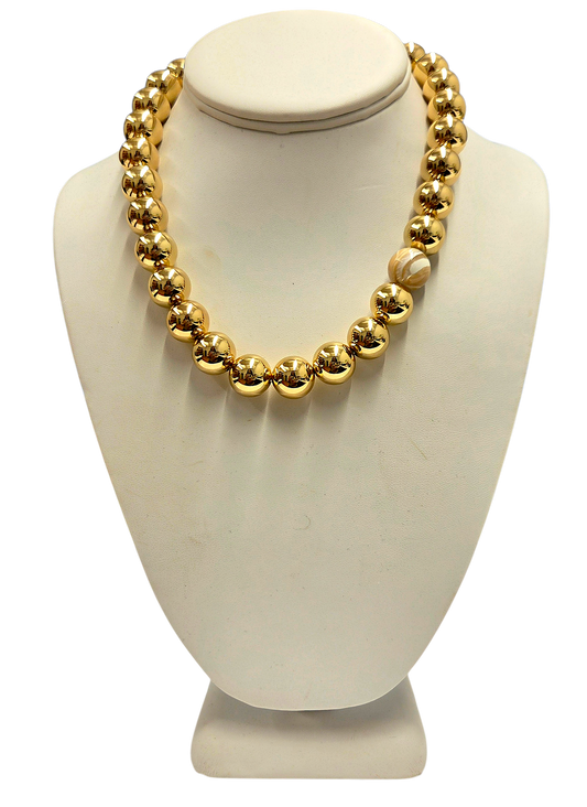Polished Gold Agate Necklace