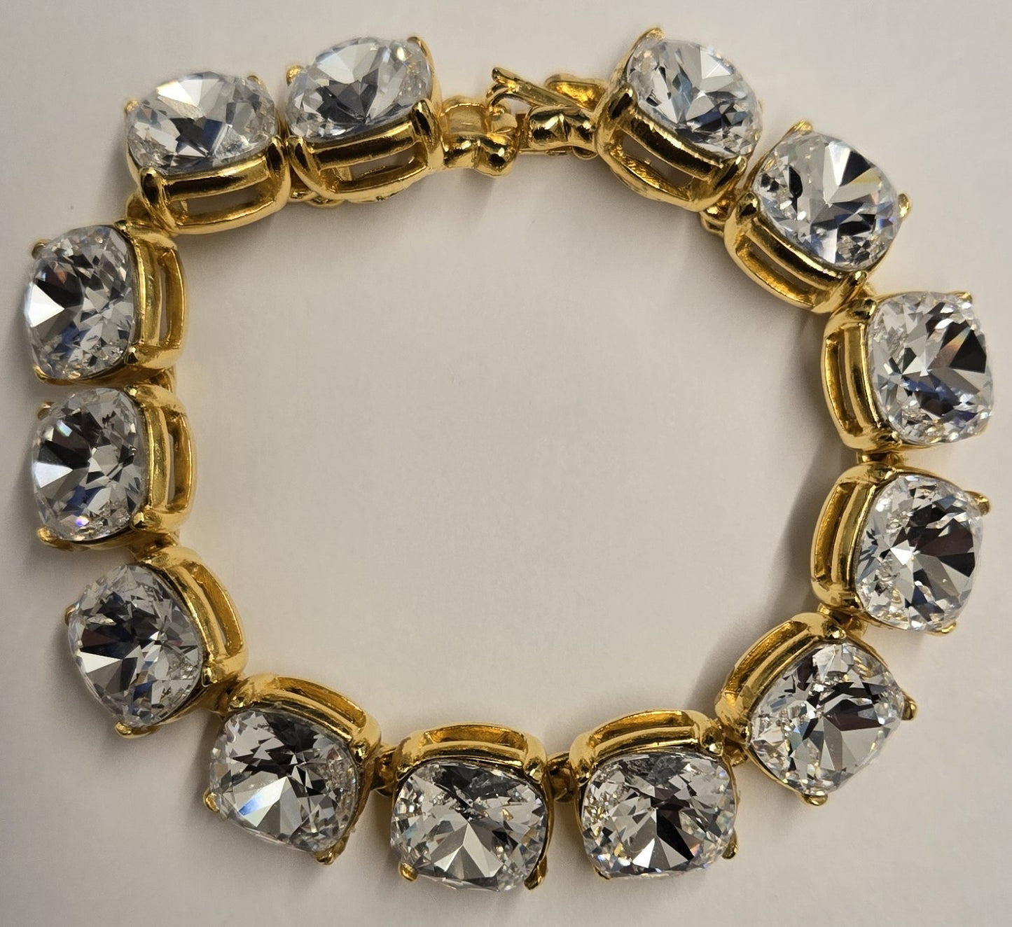 Gold Crystal Stone Link Bracelet