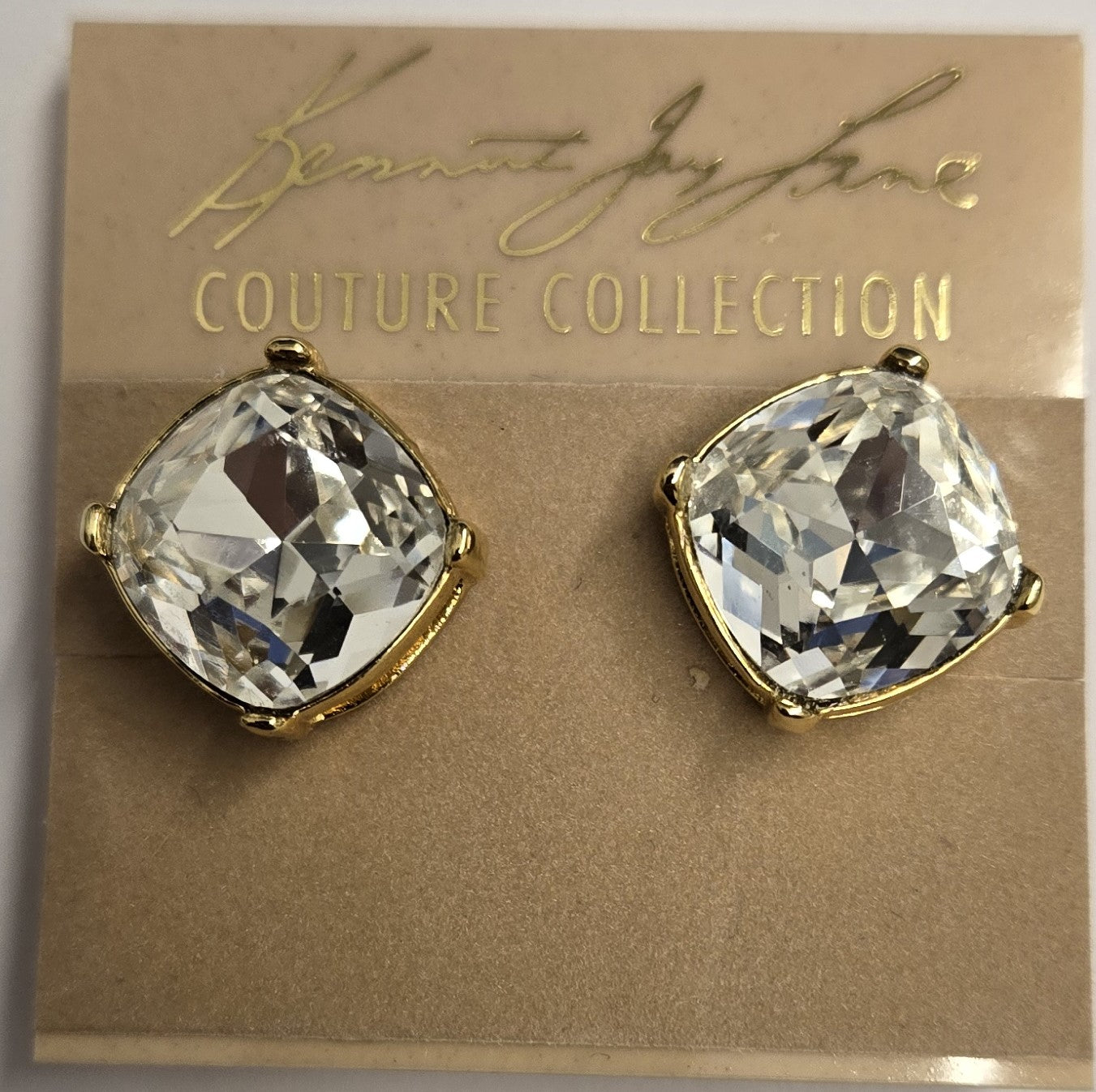 Gold Crystal Stone Earring 14MM Clip
