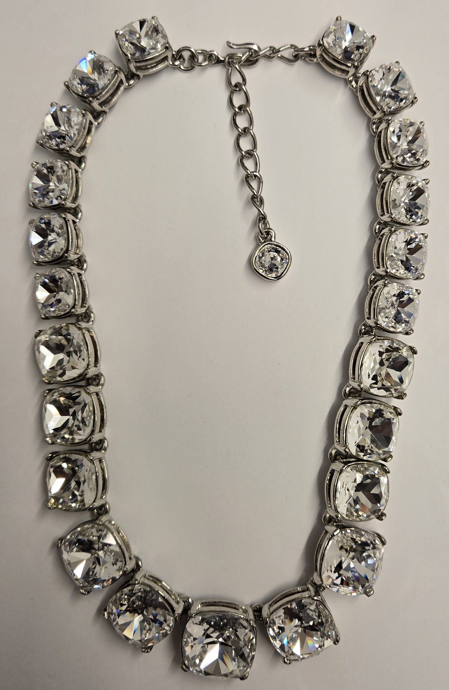 Silver Crystal Stone Headlight Necklace