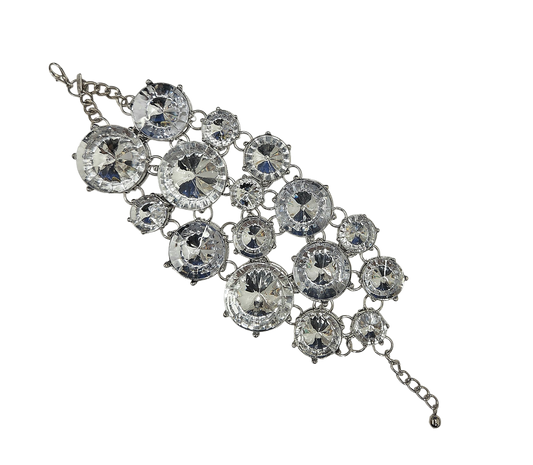 Graduated Silver Crystal Bracelet