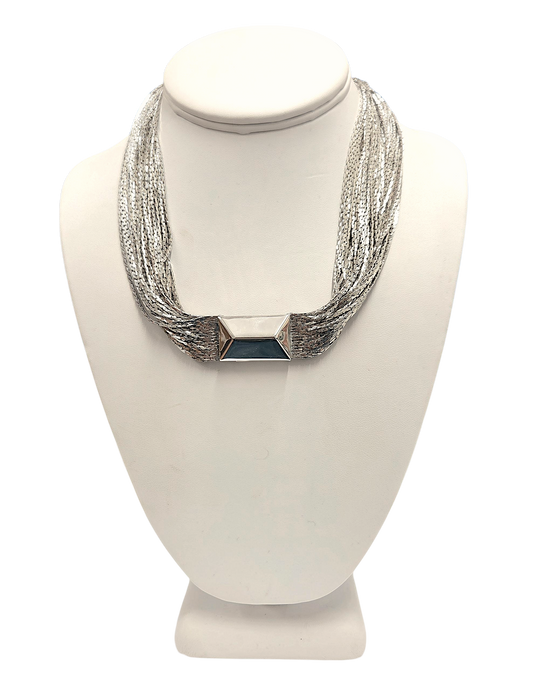 46 Row Silver Chain Necklace