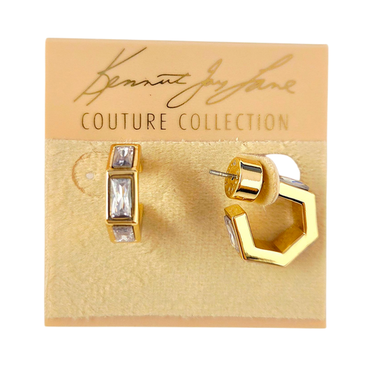 Gold Crystal Hoop Earring