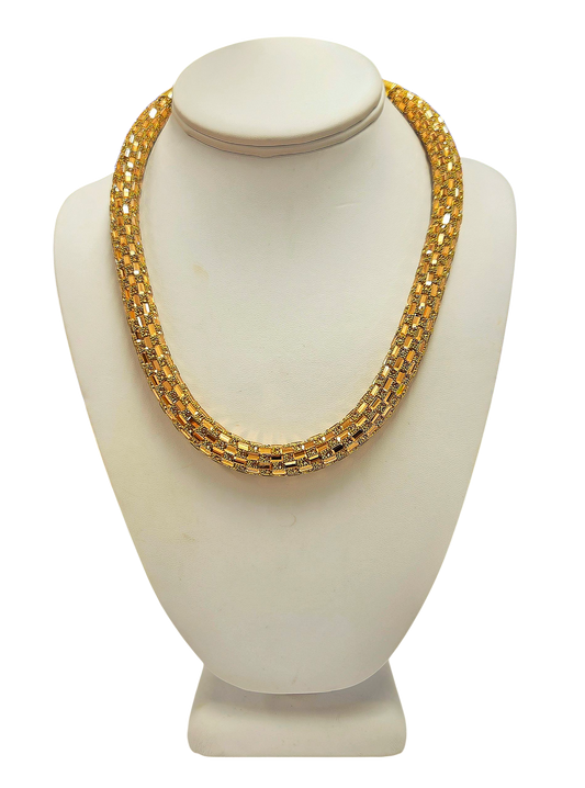 Gold Crystal Baguettes Tube Necklace