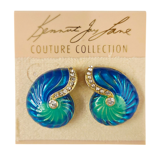 Lapis Blue Shell Earring