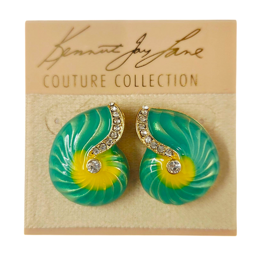 Turquoise yellow Shell Earring