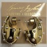 Pierced Gold Hoop Earring with Pearl Dots