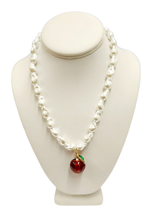 Baroque Pearl with Cherry Pendant Necklace